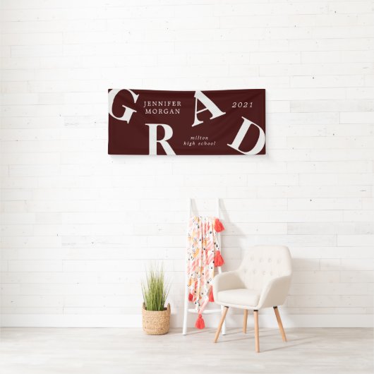 卒業状はっきりした式の学校色 横断幕 (インサイチュ)