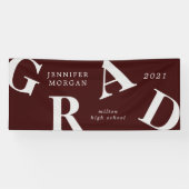 卒業状はっきりした式の学校色 横断幕 (横)