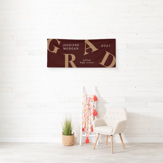 卒業状はっきりした式の学校色 横断幕 (インサイチュ)