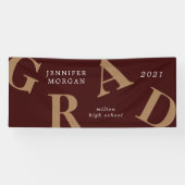 卒業状はっきりした式の学校色 横断幕 (横)