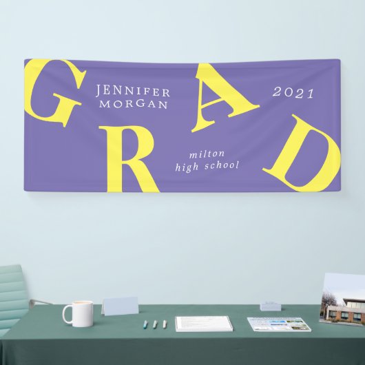 卒業状はっきりした式の学校色 横断幕 (トレードショー)