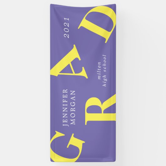 卒業状はっきりした式の学校色 横断幕 (縦)