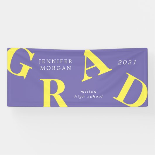 卒業状はっきりした式の学校色 横断幕 (横)