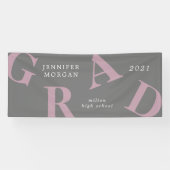 卒業状はっきりした式の学校色 横断幕 (横)