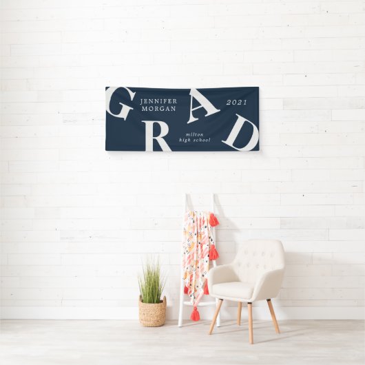 卒業状はっきりした式の学校色 横断幕 (インサイチュ)