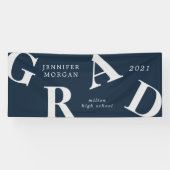 卒業状はっきりした式の学校色 横断幕 (横)