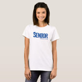 卒業王室のキャップ付きブルーSENIOR Tシャツ (正面フル)