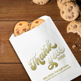 卒業生ありがとうシンプル金ゴールドタイポグラフィスクリプト フェイバーバッグ