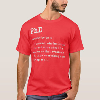 卒業生おもしろいに対するPhD定義ギフトデザイン Tシャツ