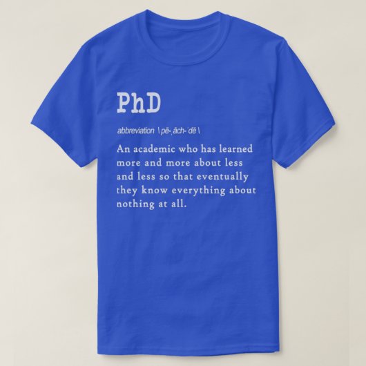 卒業生おもしろいE 5向けPhD定義ギフトデザイン Tシャツ (デザイン正面)