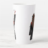 卒業生が卒業証書を持つイラストレーション カフェラテマグ (正面)