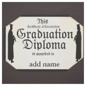 卒業生が高い卒業証書を持つ ファブリック (見本)