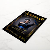 卒業生たちよ、黄金の輝きがあなたの未来を照らすように 箔招待状 (回転した状態)