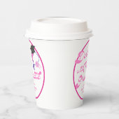 卒業生とディンクス ピンクのピックルボール卒業式 紙コップ (左)