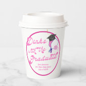 卒業生とディンクス ピンクのピックルボール卒業式 紙コップ (裏面)