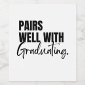 卒業生とペアを組む卒業祝い ワインラベル (シングルラベル)