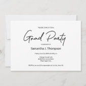 卒業生と今の写真:青い卒業記念パーティー 招待状 (裏面)