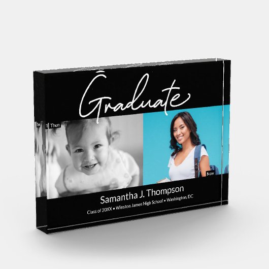 卒業生と今の高校卒業写真 フォトブロック (左)