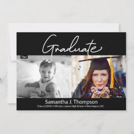 卒業生と今の高校卒業写真 案内状