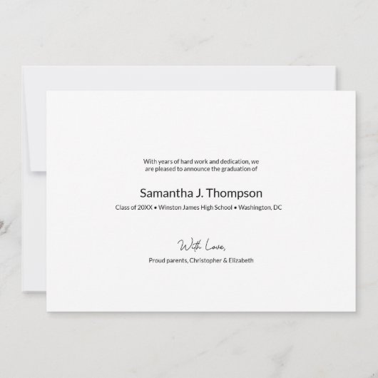 卒業生と今の高校卒業写真 案内状 (裏面)