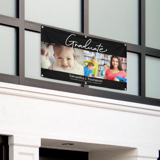 卒業生と卒業生のカスタム写真 横断幕 (ビルの外側)