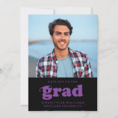 卒業生に敬意を表す大胆なレトロな帽子たち 写真 卒業生 招待状 (正面)