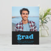 卒業生に敬意を表す大胆なレトロな帽子たち 卒業写真 卒業生招待 招待状 (スタンド正面)