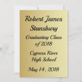 卒業生に金色の願いとアドバイス 招待状 (裏面)