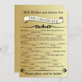 卒業生に金色の願いとアドバイス 招待状 (正面/裏面)