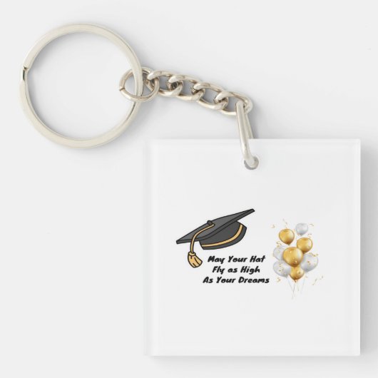卒業生のために帽子を飛ばす キーホルダー (正面)