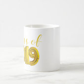 卒業生のための2019年の金ゴールドの気球のマグのクラス コーヒーマグカップ (中央)