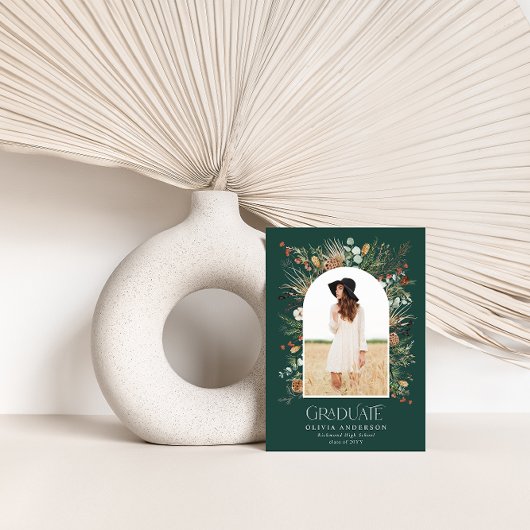 卒業生のアーチ1写真 自然な植物のモダン 案内状