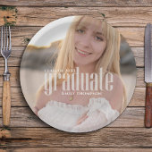 卒業生のエレガント写モダン真パーティー ペーパープレート