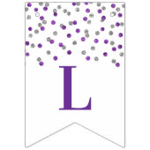 卒業生のクラス年の旗の紫色の銀製の紙吹雪 バンティングフラッグ (第3の旗)