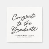 卒業生のシンプルおめでとう スタンダードカクテルナプキン (正面)