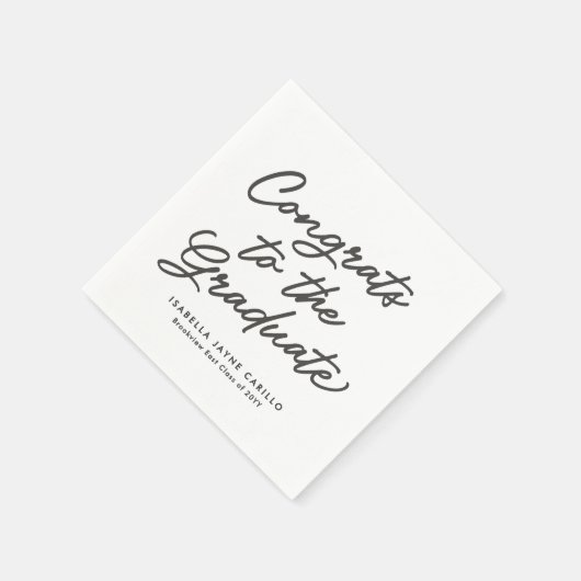 卒業生のシンプルおめでとう スタンダードカクテルナプキン (角)