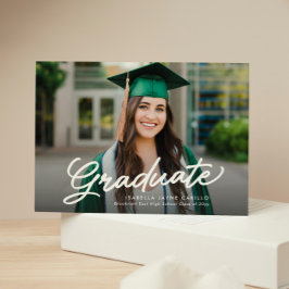 卒業生のシンプル台本2枚の写真卒業 招待状