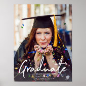 卒業生のタイポグラフィ写真 ポスター (正面)