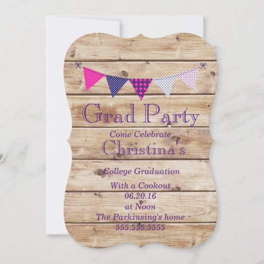 卒業生のパーティの招待状 招待状 (正面)