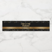 卒業生のブラック・金ゴールド・ラベルおめでとう ペットボトルラベル (シングルラベル)