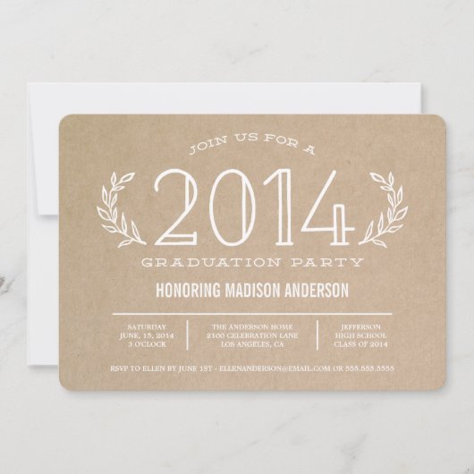 卒業生のリース|の卒業の招待状 招待状 (正面)