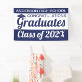 卒業生の優秀者と白人卒業生の合計3' x 5' 横断幕 (インサイチュ)