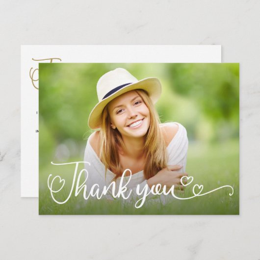 卒業生の写真ありがとう ポストカード (正面/裏面)