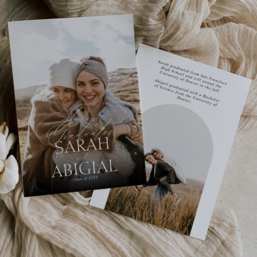 卒業生の写真の卒業発表 案内状