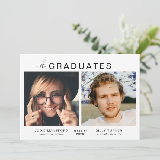 卒業生の写真共同卒業のモデル 案内状 (スタンド正面)