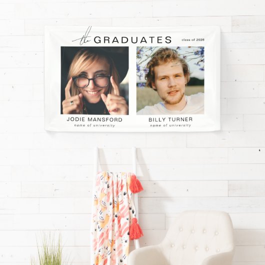 卒業生の写真合同おめでとう! 横断幕 (インサイチュ)