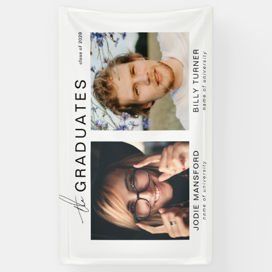 卒業生の写真合同おめでとう! 横断幕 (縦)