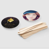 卒業生の写真黒金ゴールド紫 ハンドファン (組立なし)