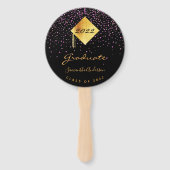 卒業生の写真黒金ゴールド紫 ハンドファン (正面)