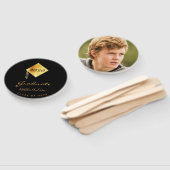 卒業生の写真黒金ゴールド ハンドファン (組立なし)